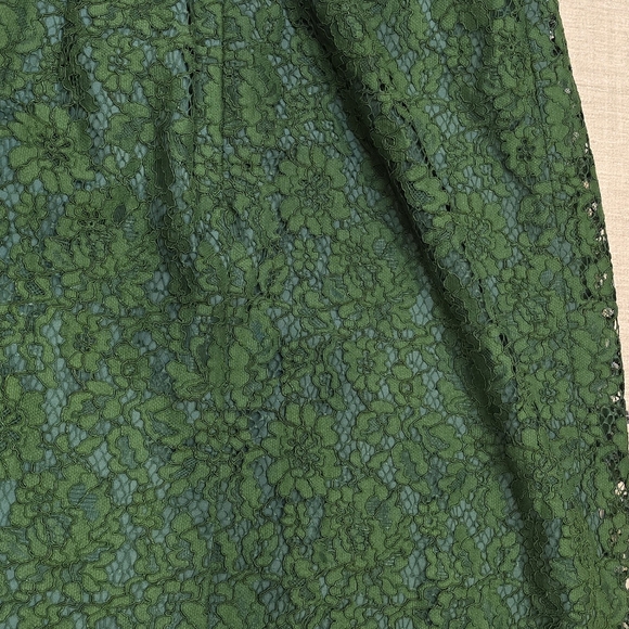 NWT J.Crew Spaghetti strap Lace Dress Forest Green Fall Party Wedding Size 4 - Picture 6 of 11